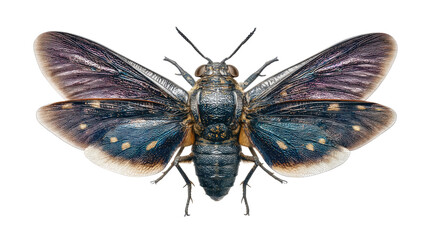 Colorful Beetle with Wings Spread Macro