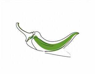 Green pepper silhouette vector art white background