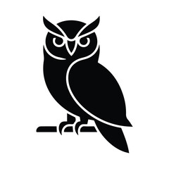 Obraz premium Majestic owl silhouette with sharp gaze and elegant design