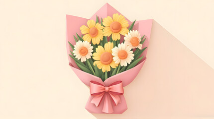 Bright Yellow and White Daisies Floral Arrangement