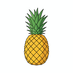Obraz premium Vibrant Yellow Pineapple Illustration