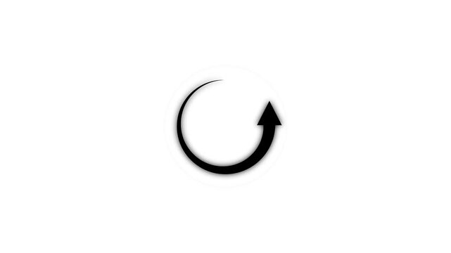 Arrow loading icon animation. Uploading arrow motion. waiting icon. Circle arrow refresh and reload 4k video.