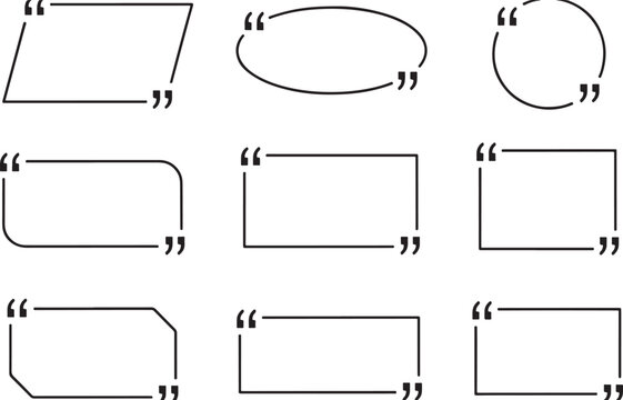 Speech Bubble Quote Frame Box Border Vector Illustration