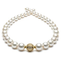 Fototapeta premium Elegant pearl bracelet with a gold accented centerpiece