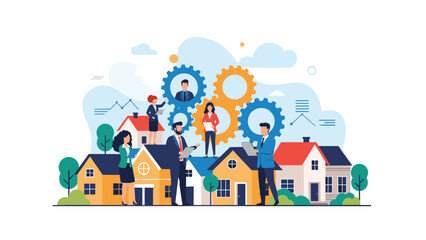 Fototapeta premium Digital targeted advertising and online marketing strategy illustration featuring email envelope icon on laptop screen and megaphone.