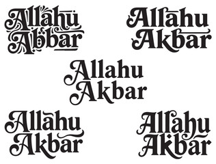 Obraz premium ALLAHU AKBAR TYPOGRAPHY SILHOUETTE