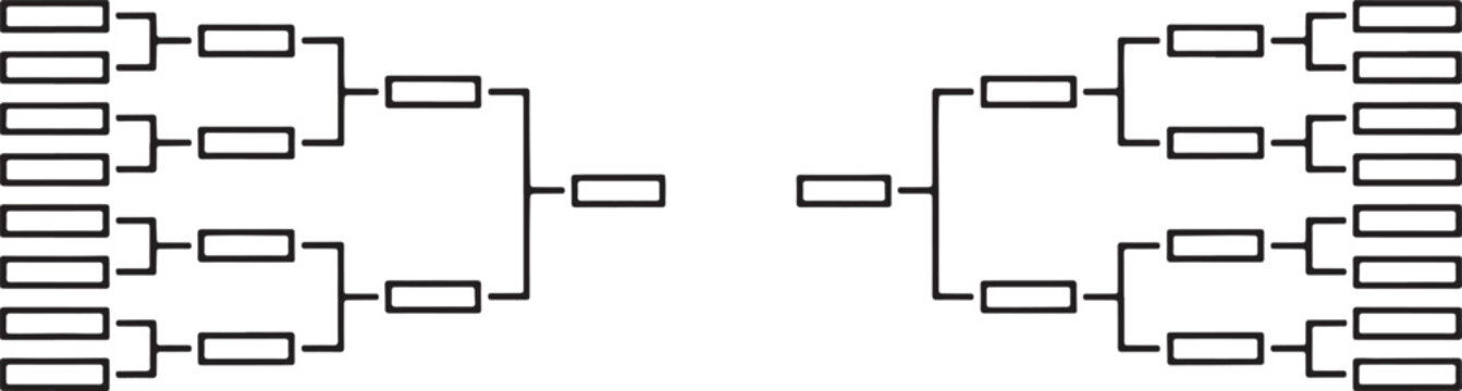 Tournament Bracket Diagram Competition Vector Template