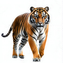 Majestic tiger stalking through a pristine environment