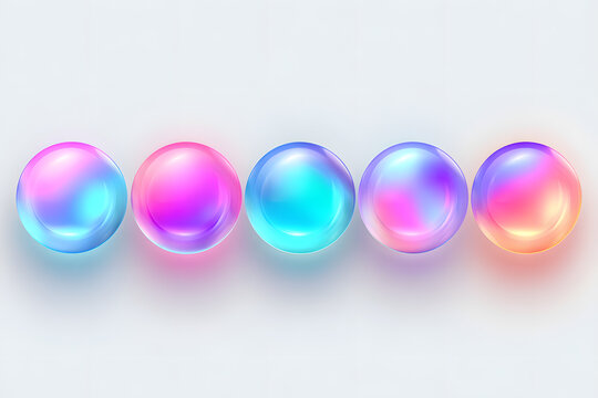 Iridescent colorful shiny reflective spheres.