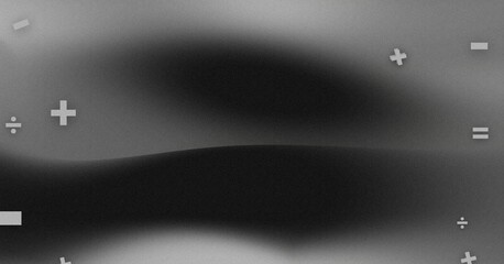 Black and gray noisy texture with mathematic symbols