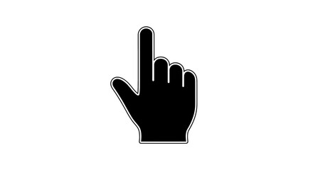 Obraz premium Black silhouette of an index finger pointing upwards against a white background