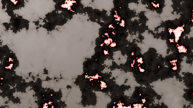 Dark grunge texture with glowing embers 3D render