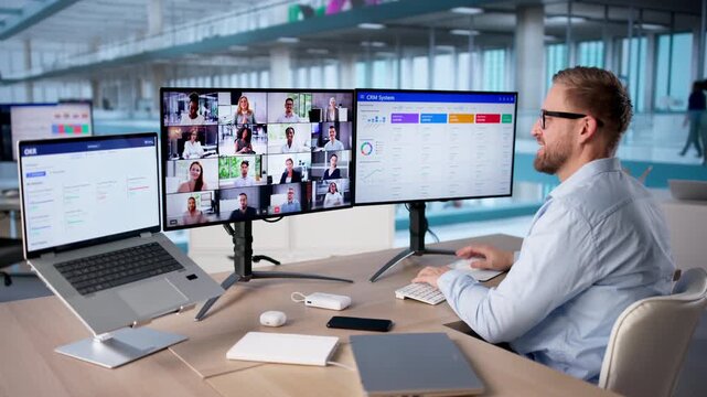 Young Man Leads Virtual Conference