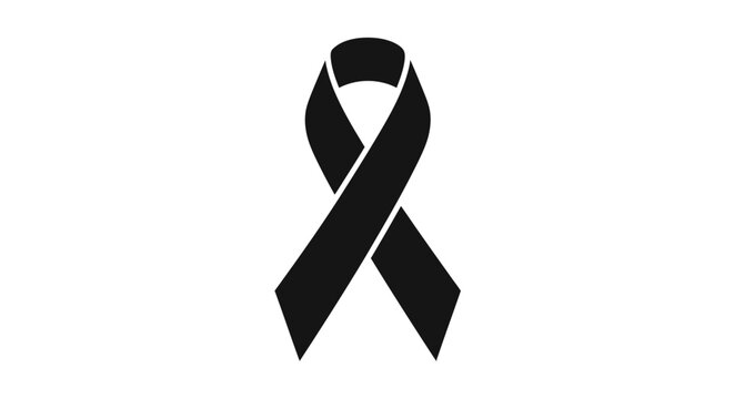 Black ribbon symbolizing mourning and remembrance.