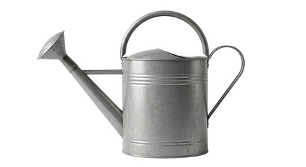 Galvanized Metal Watering Can Isolated On Black Background