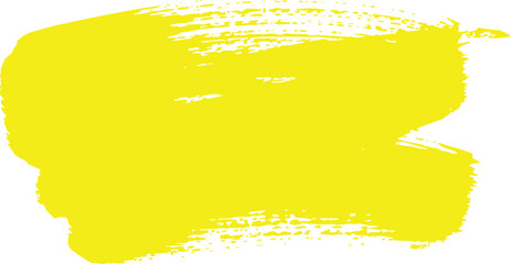The image features a bold yellow painted smear against a clean
