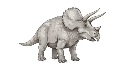 Obraz premium Triceratops Dinosaur Sketch Illustration Isolated on White