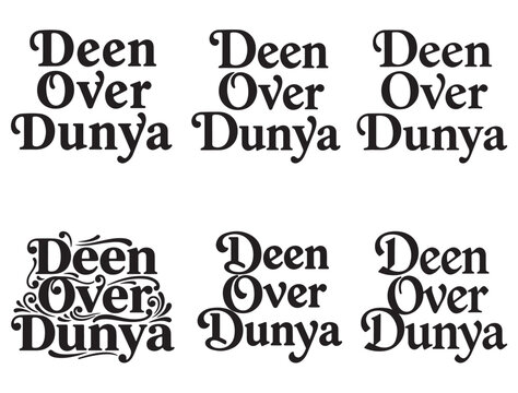 DEEN OVER DUNYA TYPOGRAPHY SILHOUETTE