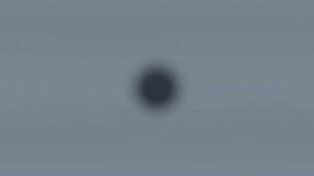 Grid of white dots radiates from a central black circle on a dark gray field