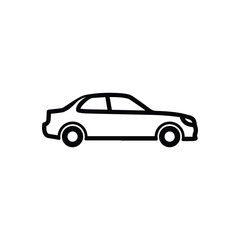 Obraz premium Black line of a four door sedan car black line four door sedan vehicle automobile transportation