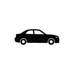 Obraz premium Black silhouette of a four door sedan car vehicle automobile