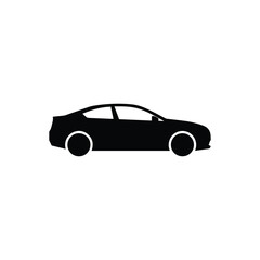 Obraz premium Black silhouette of a four door sedan car vehicle transportation