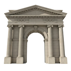 Fototapeta premium A stunning ancient stone archway with columns isolated on transparent background