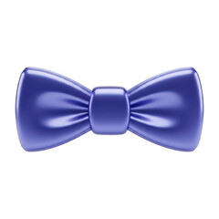 A shiny purple bow tie isolated on transparent background for formal events and accessories