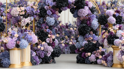 Flower Archway Lavish Purple Motif
