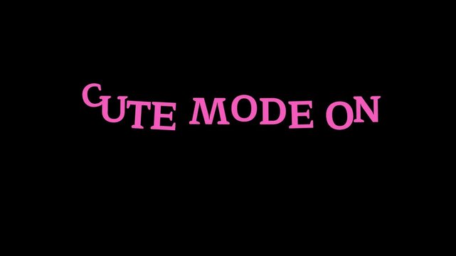 Cute Mode On Text Design with Pink Stylish Font on Black Background for Graphic Design Projects