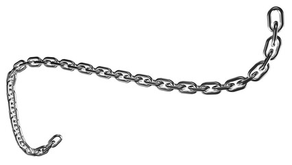 Metal chain with hook and loop