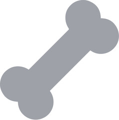Simple Flat Grey Pet Treat Bone Shape Icon Graphic Element