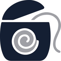 Flat Style Dental Floss Container Illustration With Open Lid Icon