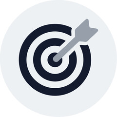 Flat Style Dark Arrow Hit Target Goal Achievement Illustration