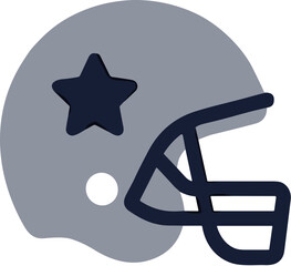 Handdrawn Doodles Football Helmet with Star Sport Gear Illustration