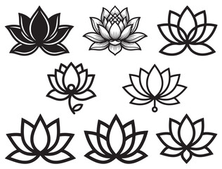 Obraz premium LOTUS FLOWER SILHOUETTE