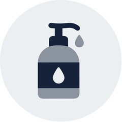 Flat Design Detailed Liquid Soap Bottle with Pump Hygiene Illustration Icon