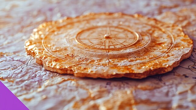 gol coin, map, close up of a wooden spoon on a white background