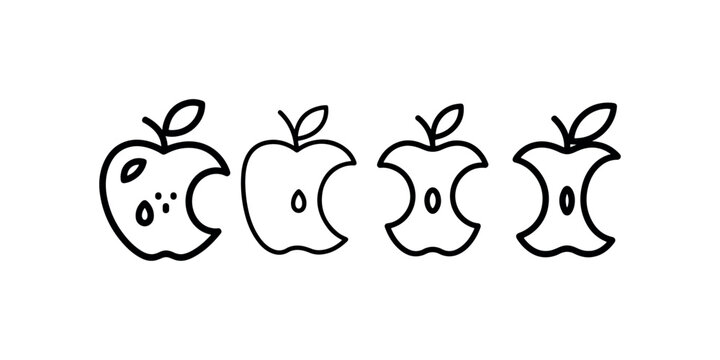 Four bitten apples icon symbol
