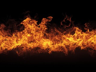Fototapeta premium flame border element isolated on a black background