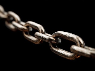 Obraz premium chain segment isolated on a black background