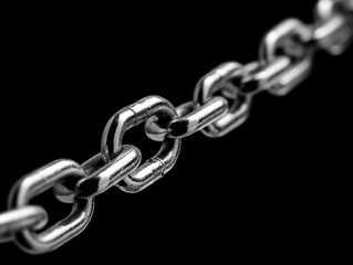 Obraz premium chain links connected isolated on a black background