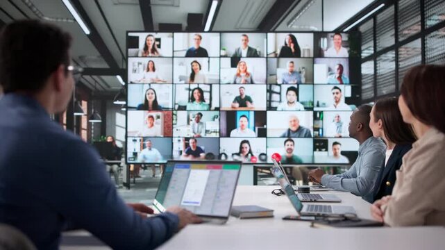 Online Virtual Team Meeting For Business Collaboration