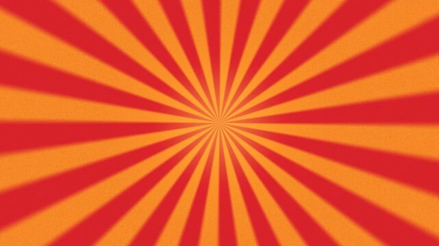 Rays radiate outward in alternating red and orange motion