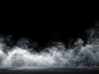 Fototapeta premium fog overlay element isolated on a black background