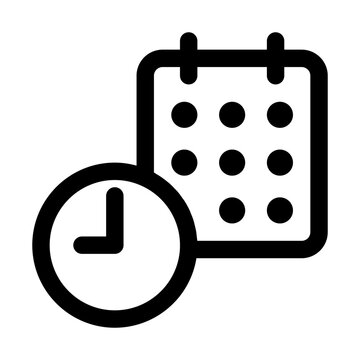 Vector illustration of a calendar and clock, perfect for business planning, event organization, and reminders