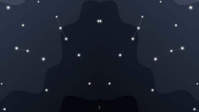 Night Sky with Stars and Silhouette.