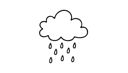 Rain Cloud with Raindrops weather isolated on a transparent background