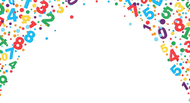 Confetti and Numbers Border for Festive Celebrations