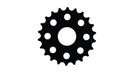 Black gear with circular cutouts shown as a striking silhouette © MDALTUFHOSAIN